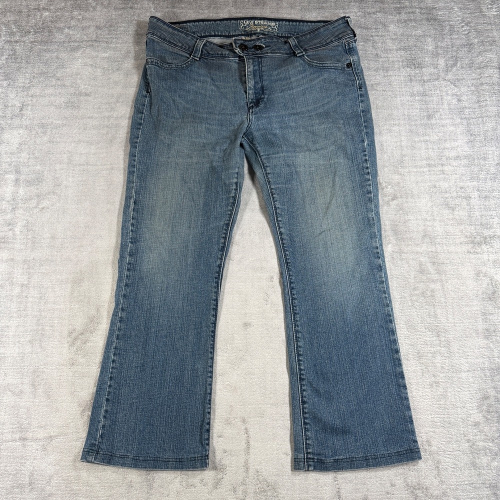 Levi Strauss Jeans Womens 14 Blue Signature Bootcut Stretch Denim Flap Pockets